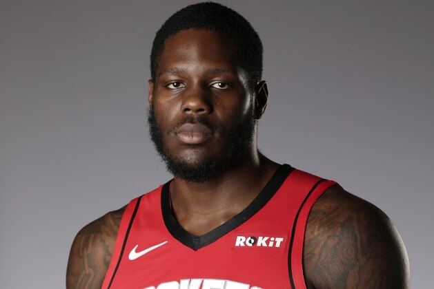 Houston Rockets' Anthony Bennett during Rockets media day Friday, Sept. 27, 2019, in Houston. (AP Photo/Michael Wyke)