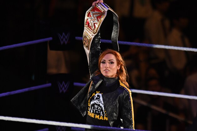 TOKYO,JAPAN - JUNE 28: Becky Lynch enters the ring during the WWE Live Tokyo at Ryogoku Kokugikan on June 28, 2019 in Tokyo, Japan. (Photo by Etsuo Hara/Getty Images)