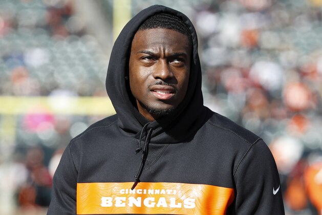 CINCINNATI, OH - NOVEMBER 11: Injured receiver A.J. Green #18 of the Cincinnati Bengals is seen during the game against the New Orleans Saints at Paul Brown Stadium on November 11, 2018 in Cincinnati, Ohio. The Saints won 51-14. (Photo by Joe Robbins/Getty Images)