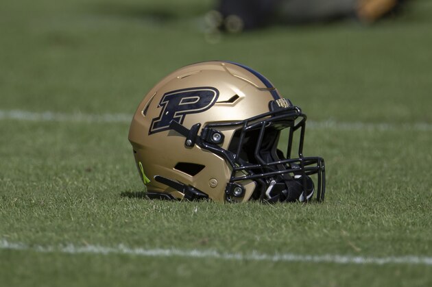 WEST LAFAYETTE, IN - SEPTEMBER 07: A Purdue Boilermakers helmet is seen before the game against the Vanderbilt Commodores at Ross-Ade Stadium on September 7, 2019 in West Lafayette, Indiana. (Photo by Michael Hickey/Getty Images)