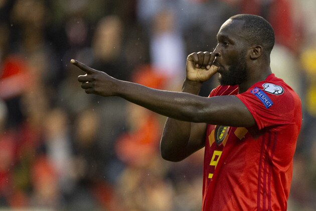 BRUSSELS, BELGIUM - JUNE 11: Romelu Lukaku of Belgium celebrates after scoring a goal during the 2020 UEFA European Championships group I qualifying match between Belgium and Scotland at King Baudouin Stadium on June 11, 2019 in Brussels, Belgium. (Photo by Frank Abbeloos/Isosport/MB Media/Getty Images)