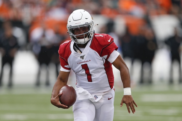 Arizona Cardinals quarterback Kyler Murray runs the ball in the first half of an NFL football game against the Cincinnati Bengals, Sunday, Oct. 6, 2019, in Cincinnati. (AP Photo/Gary Landers)