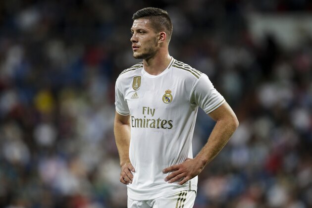 MADRID, SPAIN - SEPTEMBER 25: Jovic of Real Madrid during the La Liga Santander  match between Real Madrid v Osasuna at the Santiago Bernabeu on September 25, 2019 in Madrid Spain (Photo by David S. Bustamante/Soccrates/Getty Images)