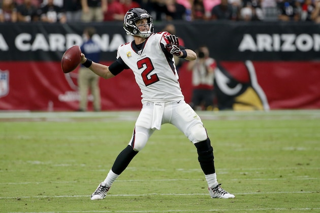 Atlanta Falcons quarterback Matt Ryan (2) throws against the Arizona Cardinals during the second half of an NFL football game, Sunday, Oct. 13, 2019, in Glendale, Ariz. (AP Photo/Rick Scuteri)