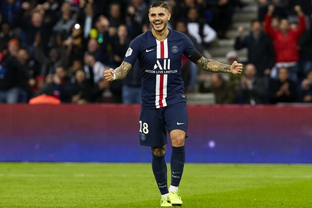 PARIS, FRANCE - OCTOBER 05: Mauro Icardi of Paris Saint-Germain celebrates during the Ligue 1 match between Paris Saint-Germain and Angers SCO at Parc des Princes on October 05, 2019 in Paris, France. (Photo by Quality Sport Images/Getty Images)
