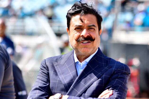 JACKSONVILLE, FLORIDA - OCTOBER 13:  Jacksonville Jaguars owner Shahid Khan looks on from the field before the game between the New Orleans Saints and the Jacksonville Jaguars at TIAA Bank Field on October 13, 2019 in Jacksonville, Florida. (Photo by Julio Aguilar/Getty Images)