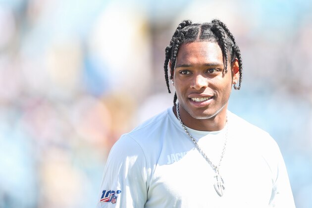 JACKSONVILLE, FLORIDA - OCTOBER 13: Jalen Ramsey #20 of the Jacksonville Jaguars looks on before the start of a game against the New Orleans Saints at TIAA Bank Field on October 13, 2019 in Jacksonville, Florida. (Photo by James Gilbert/Getty Images)