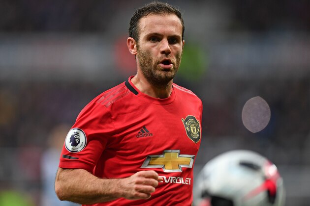 Manchester United's Spanish midfielder Juan Mata chases the ball during the English Premier League football match between Newcastle United and Manchester United at St James's Park in Newcastle-upon-Tyne, north east England on October 6, 2019. (Photo by Paul ELLIS / AFP) / RESTRICTED TO EDITORIAL USE. No use with unauthorized audio, video, data, fixture lists, club/league logos or 'live' services. Online in-match use limited to 120 images. An additional 40 images may be used in extra time. No video emulation. Social media in-match use limited to 120 images. An additional 40 images may be used in extra time. No use in betting publications, games or single club/league/player publications. /  (Photo by PAUL ELLIS/AFP via Getty Images)