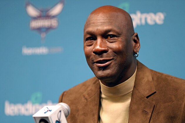 CHARLOTTE, NC- FEBRUARY 12: Owner of the Charlotte Hornets, Michael Jordan, hosts a press conference for media before NBA All-Star Weekend at the Spectrum Center in Charlotte, North Carolina on February 12, 2019. NOTE TO USER: User expressly acknowledges and agrees that, by downloading and or using this photograph, User is consenting to the terms and conditions of the Getty Images License Agreement. Mandatory Copyright Notice: Copyright 2019 NBAE (Photo by Kent Smith/NBAE via Getty Images)