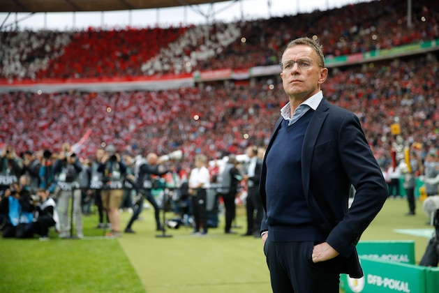 Leipzig's German headcoach Ralf Rangnick attends the German Cup (DFB Pokal) Final football match RB Leipzig v FC Bayern Munich at the Olympic Stadium in Berlin on May 25, 2019. (Photo by Odd ANDERSEN / AFP) / DFB REGULATIONS PROHIBIT ANY USE OF PHOTOGRAPHS AS IMAGE SEQUENCES AND QUASI-VIDEO.        (Photo credit should read ODD ANDERSEN/AFP/Getty Images)