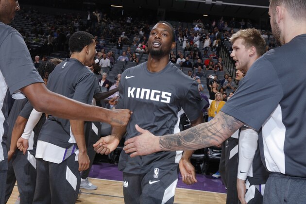 SACRAMENTO, CA - OCTOBER 10: Harrison Barnes #40 of the Sacramento Kings gets introduced into the starting lineup against the Phoenix Suns on October 10, 2019 at Golden 1 Center in Sacramento, California. NOTE TO USER: User expressly acknowledges and agrees that, by downloading and or using this photograph, User is consenting to the terms and conditions of the Getty Images Agreement. Mandatory Copyright Notice: Copyright 2019 NBAE (Photo by Rocky Widner/NBAE via Getty Images)