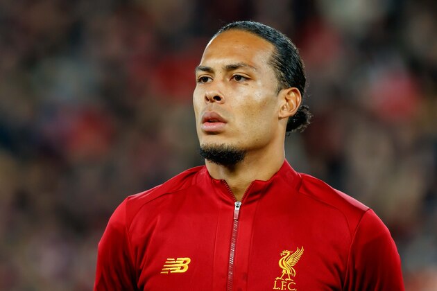 LIVERPOOL, ENGLAND - OCTOBER 02: Virgil Van Dijk of FC Liverpool looks on prior to the UEFA Champions League group E match between Liverpool FC and RB Salzburg at Anfield on October 2, 2019 in Liverpool, United Kingdom. (Photo by TF-Images/Getty Images)