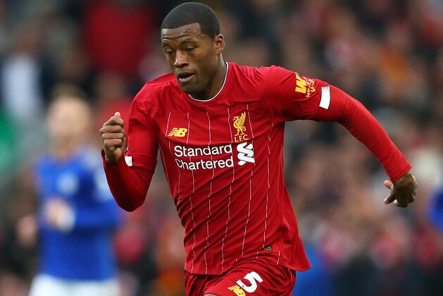 LIVERPOOL, ENGLAND - OCTOBER 05: Georginio Wijnaldum of Liverpool in action during the Premier League match between Liverpool FC and Leicester City at Anfield on October 05, 2019 in Liverpool, United Kingdom. (Photo by Clive Brunskill/Getty Images)
