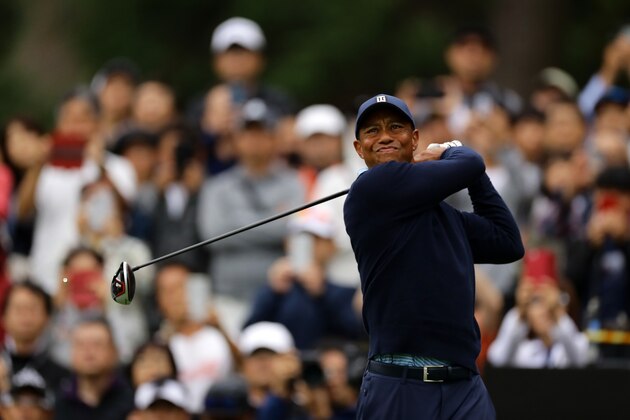 INZAI, JAPAN - OCTOBER 21: Tiger Woods of the United States hits his tee shot on the 11th hole during The Challenge: Japan Skins at Accordia Golf Narashino Country Club on October 21, 2019 in Inzai, Chiba, Japan. (Photo by Richard Heathcote/Getty Images)
