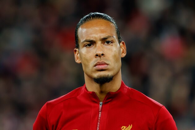 LIVERPOOL, ENGLAND - OCTOBER 02: Virgil Van Dijk of FC Liverpool looks on prior to the UEFA Champions League group E match between Liverpool FC and RB Salzburg at Anfield on October 2, 2019 in Liverpool, United Kingdom. (Photo by TF-Images/Getty Images)