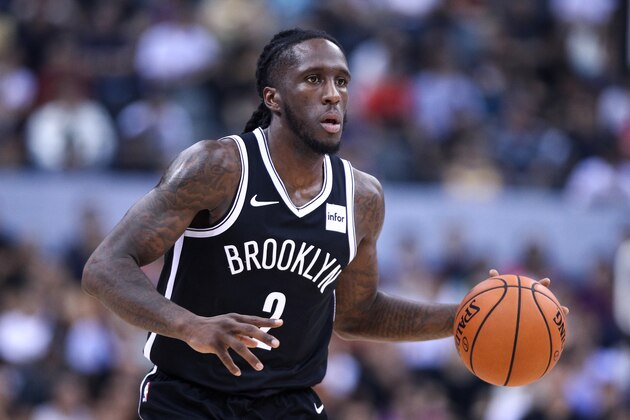 SHENZHEN, CHINA - OCTOBER 12: Taurean Prince #2 of the Brooklyn Nets in action during the match against the Los Angeles Lakers during a preseason game as part of 2019 NBA Global Games China at Shenzhen Universiade Center on October 12, 2019 in Shenzhen, Guangdong, China. (Photo by Zhong Zhi/Getty Images)