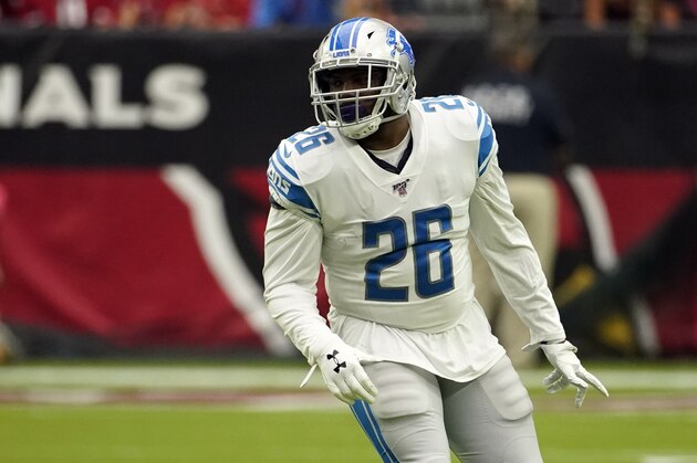 Detroit Lions running back C.J. Anderson (26) during the first half of an NFL football game against the Arizona Cardinals, Sunday, Sept. 8, 2019, in Glendale, Ariz. (AP Photo/Rick Scuteri)