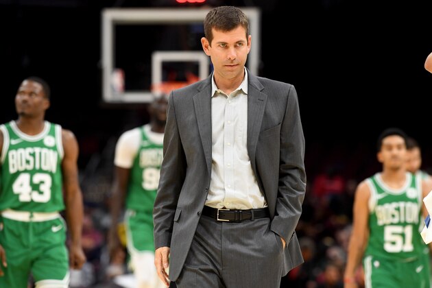 CLEVELAND, OHIO - OCTOBER 15:  Head coach Brad Stevens of the Boston Celtics during the second half of a preseason game against the Cleveland Cavaliers at Rocket Mortgage Fieldhouse on October 15, 2019 in Cleveland, Ohio. The Celtics defeated the Cavaliers 118-95. NOTE TO USER: User expressly acknowledges and agrees that, by downloading and/or using this photograph, user is consenting to the terms and conditions of the Getty Images License Agreement. (Photo by Jason Miller/Getty Images)