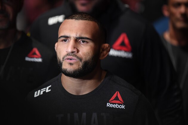 SUNRISE, FL - APRIL 27:  John Lineker of Brazil prepares to enter the Octagon prior to his bantamweight bout against Cory Sandhagen during the UFC Fight Night event at BB&T Center on April 27, 2019 in Sunrise, Florida. (Photo by Jeff Bottari/Zuffa LLC/Zuffa LLC via Getty Images)