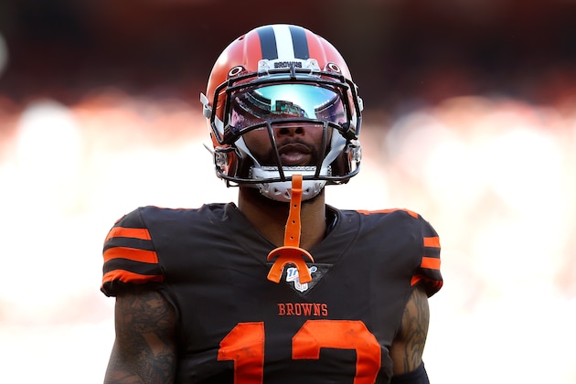 CLEVELAND, OH - OCTOBER 13:  Odell Beckham Jr. #13 of the Cleveland Browns lines up for a play during the game against the Seattle Seahawks at FirstEnergy Stadium on October 13, 2019 in Cleveland, Ohio. Seattle defeated Cleveland 32-28. (Photo by Kirk Irwin/Getty Images)