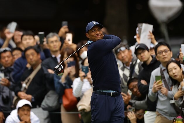INZAI, JAPAN - OCTOBER 21: Tiger Woods of the USA during The Challenge: Japan Skins at Accordia Golf Narashino Country Club on October 21, 2019 in Inzai, Chiba, Japan. (Photo by Richard Heathcote/Getty Images)