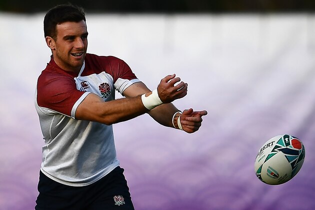 England's fly-half George Ford takes part in a training session at Arcs Urayasu Park in Urayasu on October 23, 2019, ahead of their Japan 2019 Rugby World Cup semi-final against New Zealand. (Photo by CHARLY TRIBALLEAU / AFP) (Photo by CHARLY TRIBALLEAU/AFP via Getty Images)