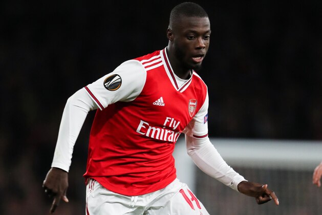 LONDON, ENGLAND - OCTOBER 24: Nicolas Pepe of Arsenal during the UEFA Europa League group F match between Arsenal FC and Vitoria Guimaraes at Emirates Stadium on October 24, 2019 in London, United Kingdom. (Photo by Matthew Ashton - AMA/Getty Images)
