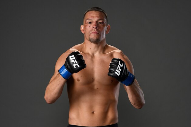 ANAHEIM, CALIFORNIA - AUGUST 17:  Nate Diaz poses for a portrait backstage during the UFC 241 event at the Honda Center on August 17, 2019 in Anaheim, California. (Photo by Mike Roach/Zuffa LLC/Zuffa LLC via Getty Images)