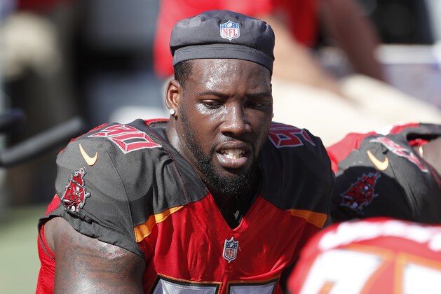 Tampa Bay Buccaneers defensive end Jason Pierre-Paul (90) during the first half of an NFL football game against the Atlanta Falcons Sunday, Dec. 30, 2018, in Tampa, Fla. (AP Photo/Mark LoMoglio)