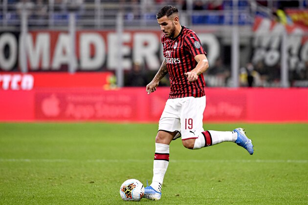 MILAN, ITALY - SEPTEMBER 29: Theo Hernandez of AC Milan  during the Italian Serie A   match between AC Milan v Fiorentina at the San Siro on September 29, 2019 in Milan Italy (Photo by Mattia Ozbot/Soccrates/Getty Images)