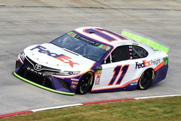 MARTINSVILLE, VIRGINIA - OCTOBER 26: Denny Hamlin, driver of the #11 FedEx Freight Toyota, practices for the Monster Energy NASCAR Cup Series First Data 500 at Martinsville Speedway on October 26, 2019 in Martinsville, Virginia. (Photo by Jared C. Tilton/Getty Images)