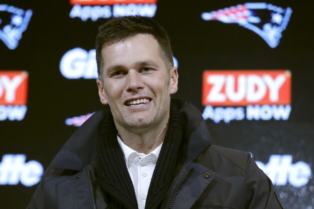 New England Patriots quarterback Tom Brady speaks to the media following an NFL football game against the Cleveland Browns, Sunday, Oct. 27, 2019, in Foxborough, Mass. (AP Photo/Elise Amendola)