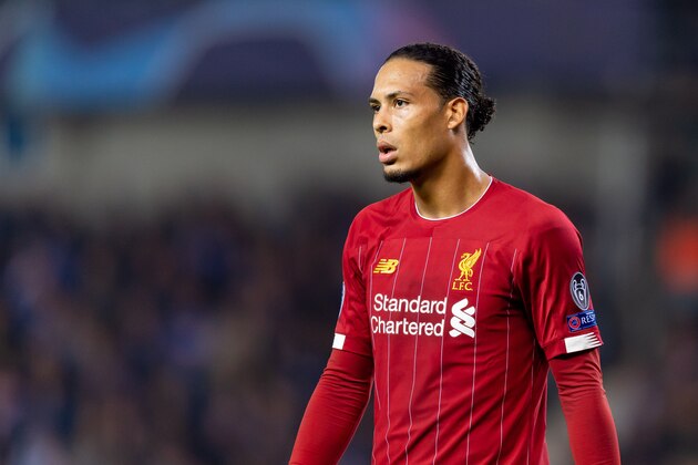 GENK, BELGIUM - OCTOBER 23: Virgil van Dijk of FC Liverpool looks on during the UEFA Champions League group E match between KRC Genk and Liverpool FC at Luminus Arena on October 23, 2019 in Genk, Belgium. (Photo by TF-Images/Getty Images)