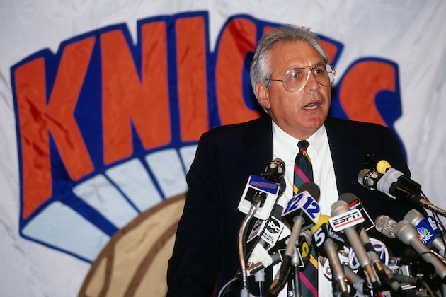 NEW YORK, NY - CIRCA 1989: New York Knicks General Manager Al Bianchi speaks to the media circa 1989 at Madison Square Garden in New York City . NOTE TO USER: User expressly acknowledges and agrees that, by downloading and/or using this photograph, user is consenting to the terms and conditions of the Getty Images License Agreement.  Mandatory Copyright Notice: Copyright 1989 NBAE (Photo by Nathaniel S. Butler/NBAE via Getty Images)