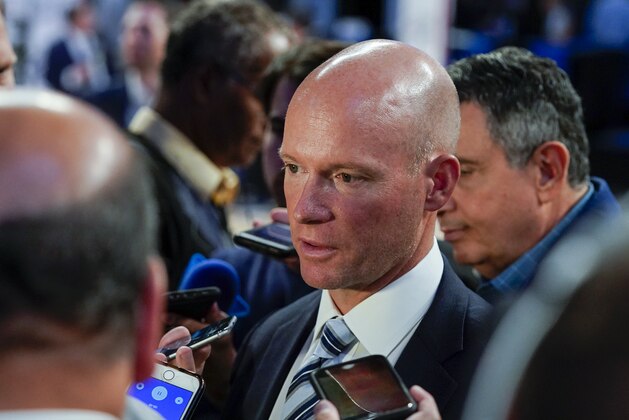 NEW YORK, NY - OCTOBER 10:  Seton Hall head coach Kevin Willard during the Big East Conference basketball media day at Madison Square Garden on October 10, 2019, in New York City. (Photo by Porter BInks/Getty Images).