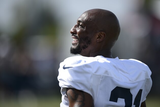 Los Angeles Rams cornerback Aqib Talib during an NFL football training camp in Irvine, Calif., Tuesday, July 30, 2019. (AP Photo/Kelvin Kuo)