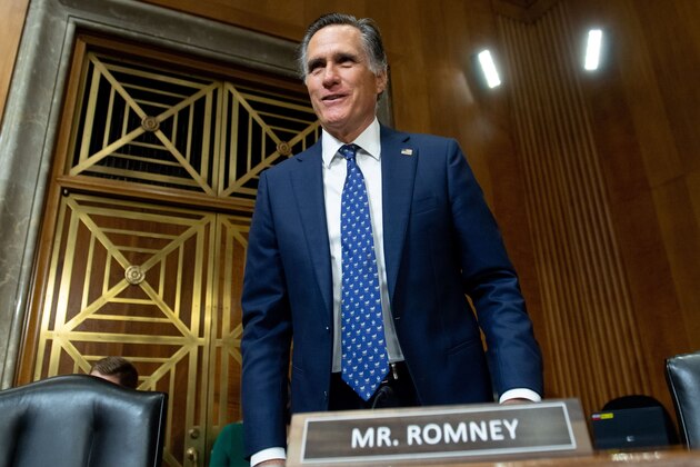 US Senator Mitt Romney, Republican of Utah, attends a Senate Foreign Relations Committee hearing about TurkeyÕs actions in Syria on Capitol Hill in Washington, DC, October 22, 2019. (Photo by SAUL LOEB / AFP) (Photo by SAUL LOEB/AFP via Getty Images)