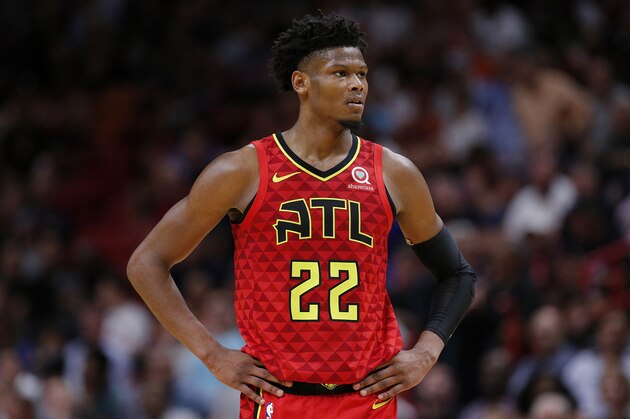 MIAMI, FLORIDA - OCTOBER 29:  Cam Reddish #22 of the Atlanta Hawks looks on against the Miami Heat during the second half at American Airlines Arena on October 29, 2019 in Miami, Florida. NOTE TO USER: User expressly acknowledges and agrees that, by downloading and/or using this photograph, user is consenting to the terms and conditions of the Getty Images License Agreement. (Photo by Michael Reaves/Getty Images)