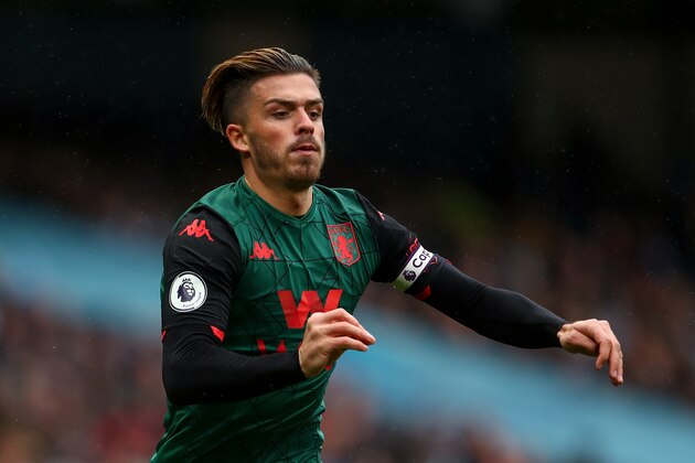 MANCHESTER, ENGLAND - OCTOBER 26: Jack Grealish of Aston Villa  during the Premier League match between Manchester City and Aston Villa at Etihad Stadium on October 26, 2019 in Manchester, United Kingdom. (Photo by Robbie Jay Barratt - AMA/Getty Images)