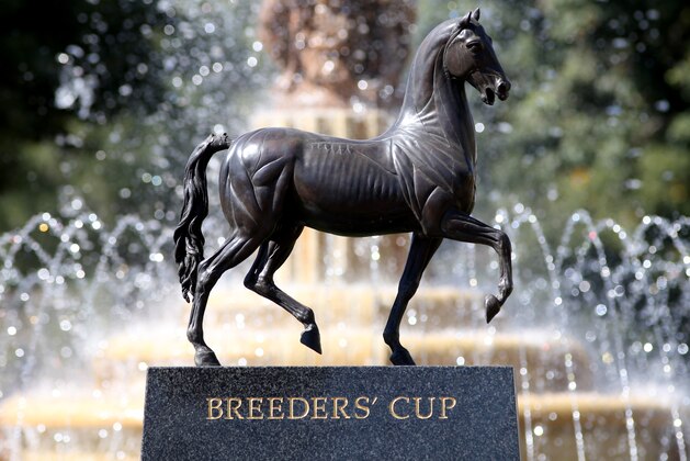 ARCADIA, CALIFORNIA- OCTOBER 27: Breeders Cup Statue at Santa Anita Park on October 27, 2019 in Arcadia, California (Photo by Horsephotos/Getty Images)