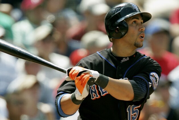 New York Mets Carlos Beltran at bat during Thursday, Aug. 17, 2006 baseball game against the Philadelphia Phillies  in Philadelphia. (AP Photo/Rusty Kennedy)