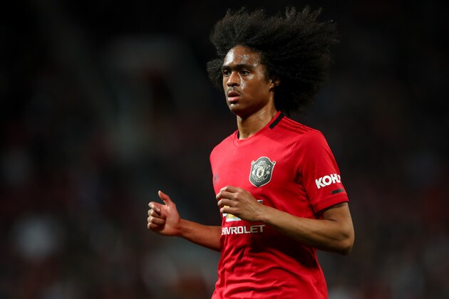 MANCHESTER, ENGLAND - SEPTEMBER 25:  Tahith Chong of Manchester United during the Carabao Cup Third Round match between Manchester United and Rochdale AFC at Old Trafford on September 25, 2019 in Manchester, England. (Photo by Robbie Jay Barratt - AMA/Getty Images)