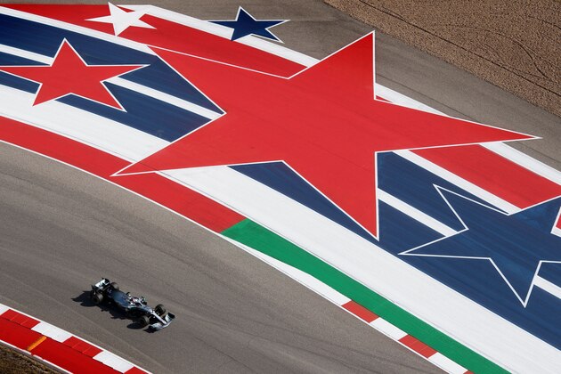 Lewis Hamilton of Great Britain driving the (44) Mercedes AMG Petronas F1 Team Mercedes W10 races during the first practice session for the F1 Grand Prix of USA at Circuit of The Americas in Austin, Texas on November 01, 2019. (Photo by Mark RALSTON / AFP) (Photo by MARK RALSTON/AFP via Getty Images)