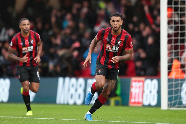 BOURNEMOUTH, ENGLAND - NOVEMBER 02: Joshua King of AFC Bournemouth celebrates after scoring a goal to make it 1-0 during the Premier League match between AFC Bournemouth and Manchester United at Vitality Stadium on November 2, 2019 in Bournemouth, United Kingdom. (Photo by James Williamson - AMA/Getty Images)