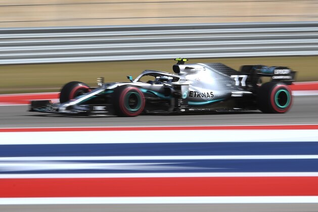 Valtteri Bottas of Finland driving the (77) Mercedes AMG Petronas F1 Team Mercedes W10 races before finishing fourth fastest during the third practice session of the F1 Grand Prix of USA at Circuit of The Americas in Austin, Texas on November 2, 2019. (Photo by Mark RALSTON / AFP) (Photo by MARK RALSTON/AFP via Getty Images)