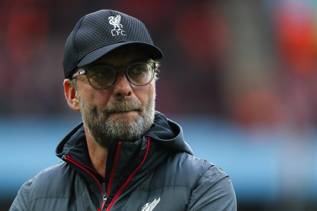 BIRMINGHAM, ENGLAND - NOVEMBER 02: Jurgen Klopp the head coach / manager of Liverpool during the Premier League match between Aston Villa and Liverpool FC at Villa Park on November 2, 2019 in Birmingham, United Kingdom. (Photo by Matthew Ashton - AMA/Getty Images)