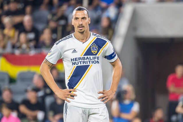 LOS ANGELES, CA - OCTOBER 24: Zlatan Ibrahimovic #9 of Los Angeles Galaxy during the MLS Western Conference Semi-final between Los Angeles FC and Los Angeles Galaxy at the Banc of California Stadium on October 24, 2019 in Los Angeles, California. Los Angeles FC won the match 5-3 (Photo by Shaun Clark/Getty Images)