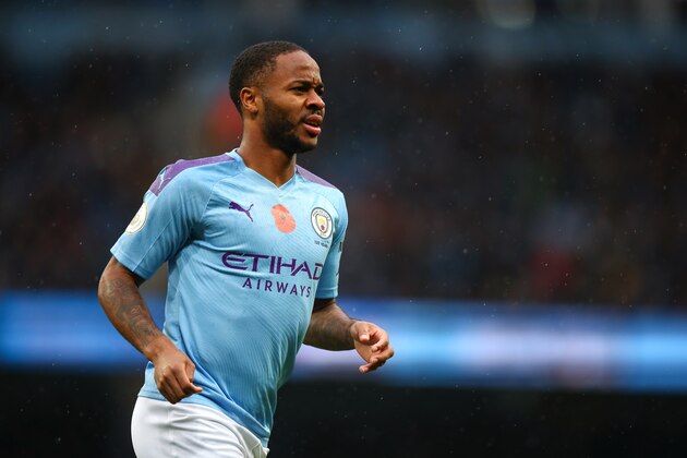 MANCHESTER, ENGLAND - NOVEMBER 02: Raheem Sterling of Manchester City during the Premier League match between Manchester City and Southampton FC at Etihad Stadium on November 2, 2019 in Manchester, United Kingdom. (Photo by Robbie Jay Barratt - AMA/Getty Images)