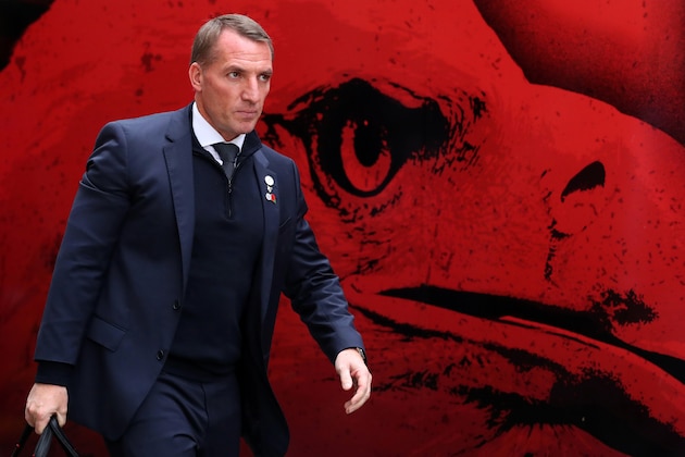 LONDON, ENGLAND - NOVEMBER 03: Brendan Rodgers manager of Leicester City arrives ahead of  the Premier League match between Crystal Palace and Leicester City at Selhurst Park on November 03, 2019 in London, United Kingdom. (Photo by Catherine Ivill/Getty Images)