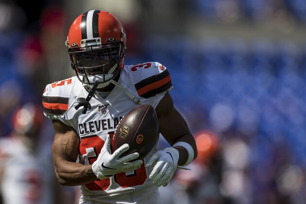 BALTIMORE, MD - SEPTEMBER 29: Jermaine Whitehead #35 of the Cleveland Browns warms up before the game against the Baltimore Ravens at M&T Bank Stadium on September 29, 2019 in Baltimore, Maryland. (Photo by Scott Taetsch/Getty Images)